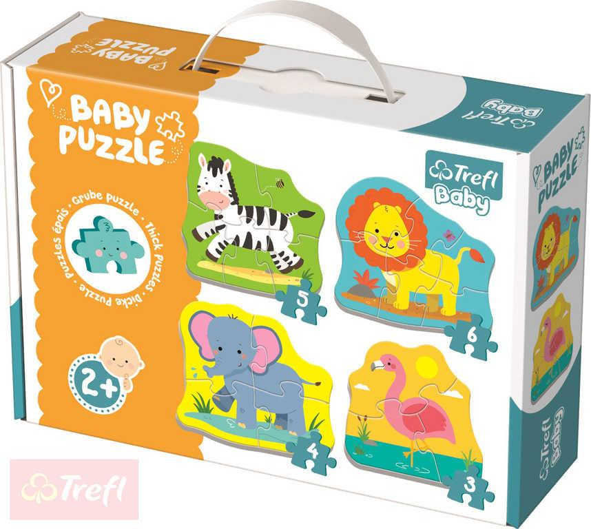 TREFL Baby puzzle Safari zvířátka velké dílky 4v1 set 18 dílků pro miminko