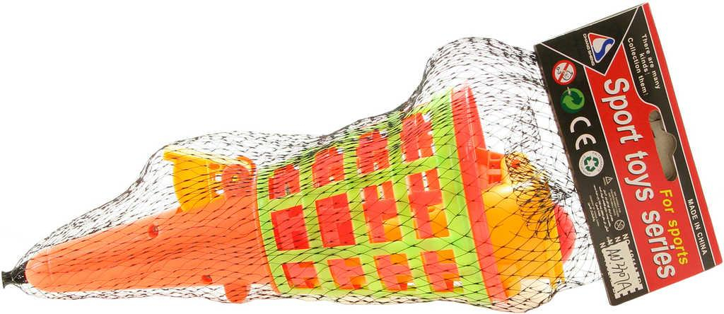 Hra catch ball set 2 košíčky 20cm se 3 míčky v síťce plast