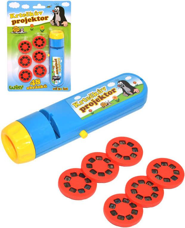 KRTEK Mini projektor na baterie 48 snímků Krteček Světlo na kartě