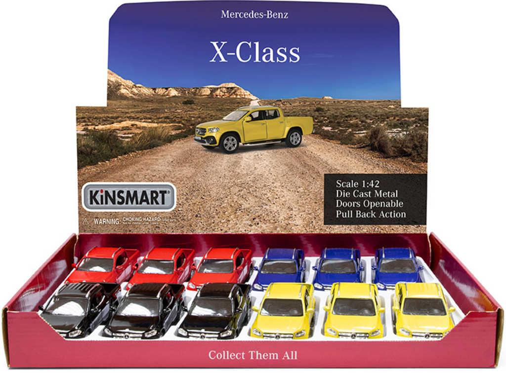 KINSMART Auto model 1:42 Mercedes-Benz X-class 13cm kov PB 4 barvy
