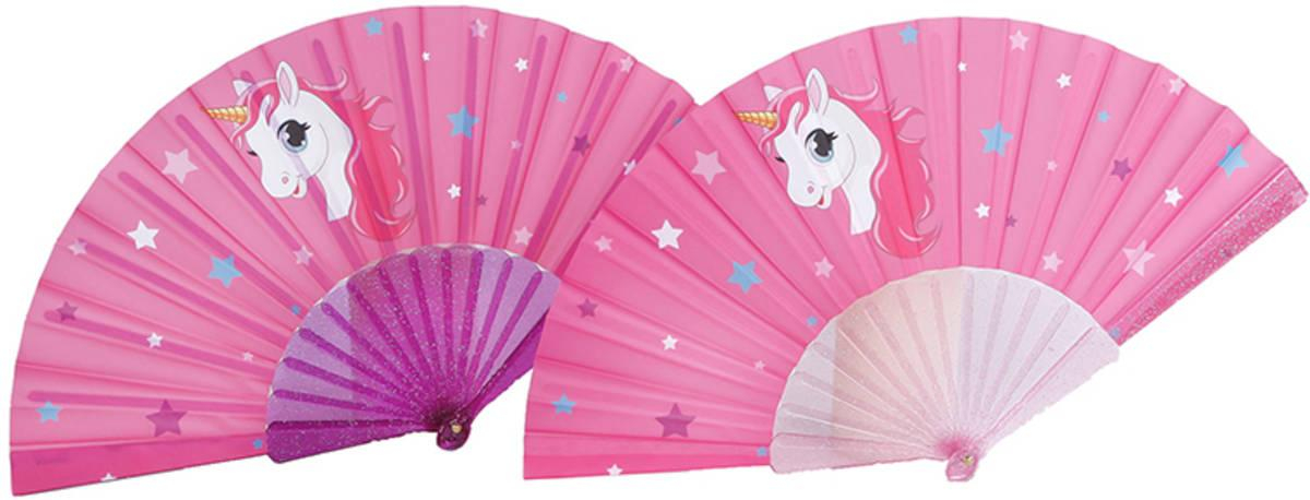 Vějíř dětský jednorožec holčičí unicorn 2 barvy plast