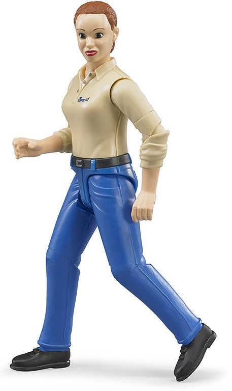 BRUDER 60408 Figurka kloubová žena 11cm modré kalhoty 1:16 plast