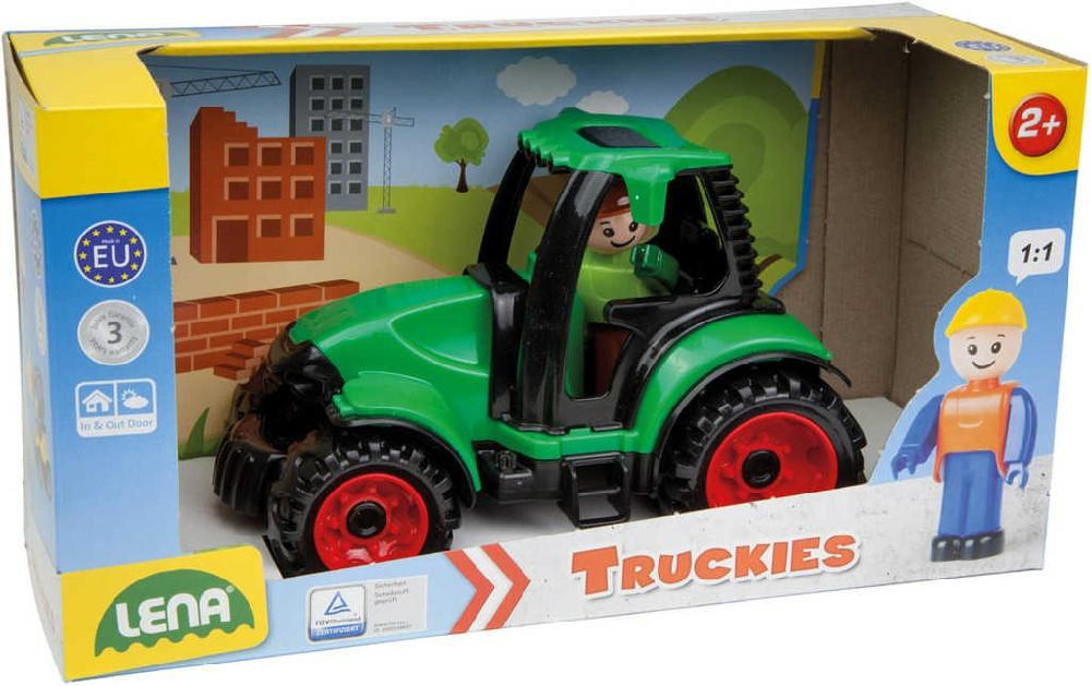 LENA Truckies traktor 17cm set baby autíčko + panáček 01624 plast