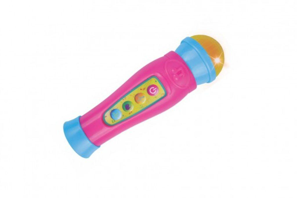 Mikrofon s ozvěnou plast 20cm na baterie se světlem se zvukem 2 barvy v krabičce 13x20x6cm