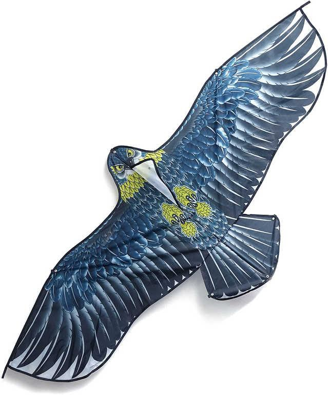 Drak se šnůrou létající dravec 150x65x35cm orel plastový v sáčku