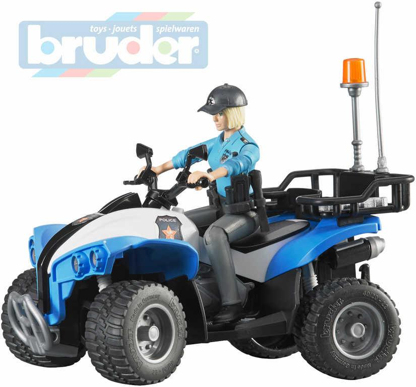 BRUDER 63010 Model 1:16 čtyřkolka policejní 16cm set s řidičem plast