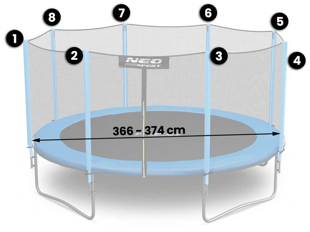 Síť na venkovní trampolínu 374 cm 12 stop Neo-Sport