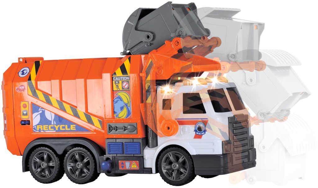 DICKIE Auto popeláři 46cm set s popelnicí na baterie Světlo Zvuk plast