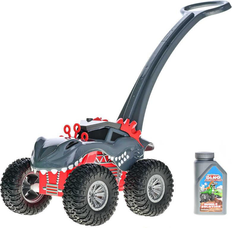 Auto dinosaurus monster truck 30cm s bublifukovačem šedé s náplní na baterie