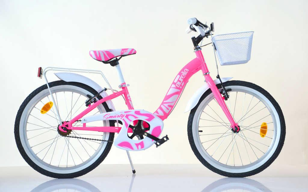 ACRA Dětské kolo Dino Bikes CSK5204 20" dívčí růžové s košíkem