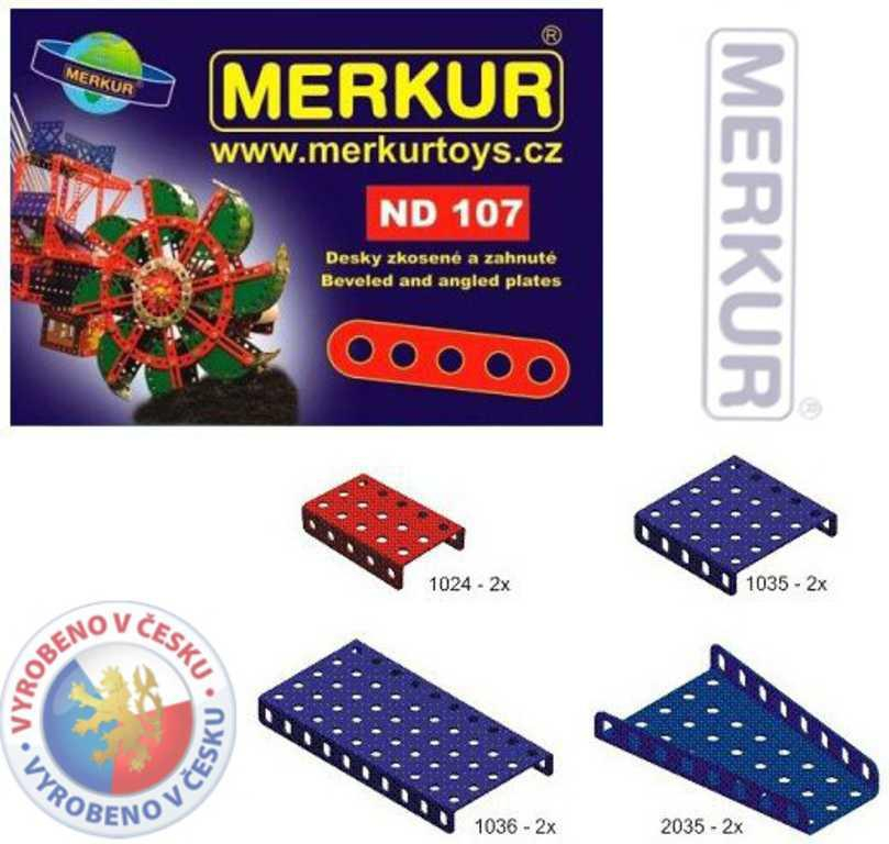 MERKUR ND107 Desky zkosené a zahnuté náhradní díl set 8ks KOVOVÁ STAVEBNICE