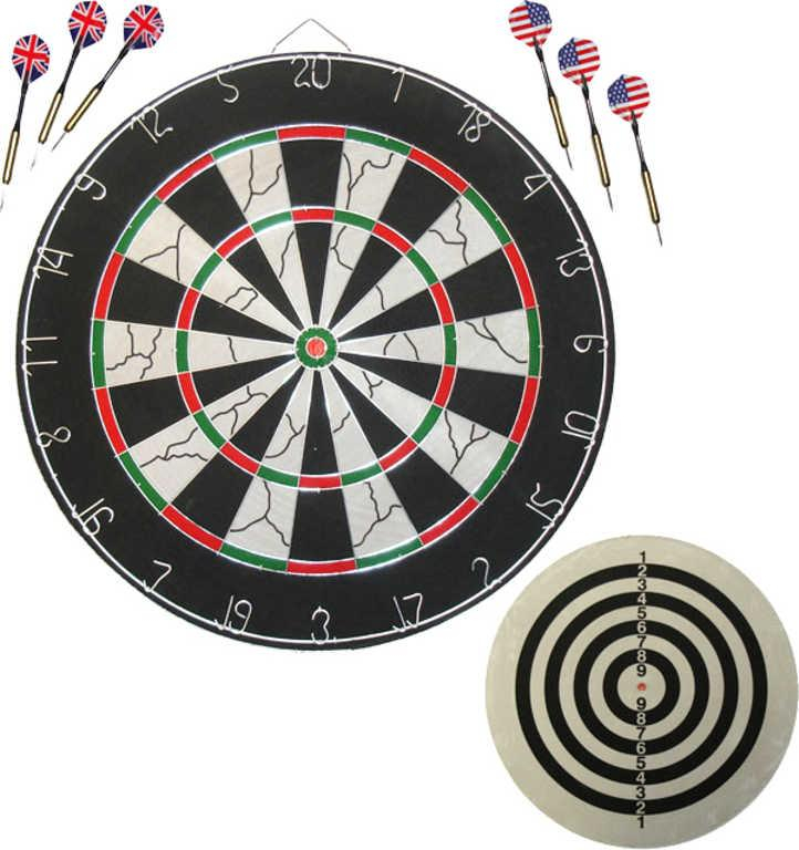 ACRA Terč kovový závodní 45cm závěsný set se 3 šipkami 16g