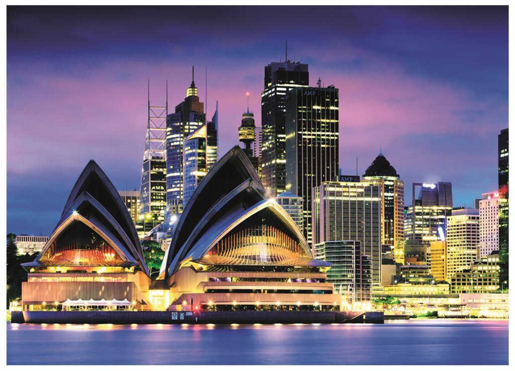 DINO Puzzle 1000 dílků Opera v Sydney 66x47cm svítí ve tmě skládačka