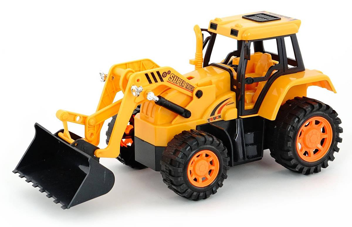 RC Vozidlo stavební traktor s nakladačem na vysílačku 5 funkcí na baterie USB