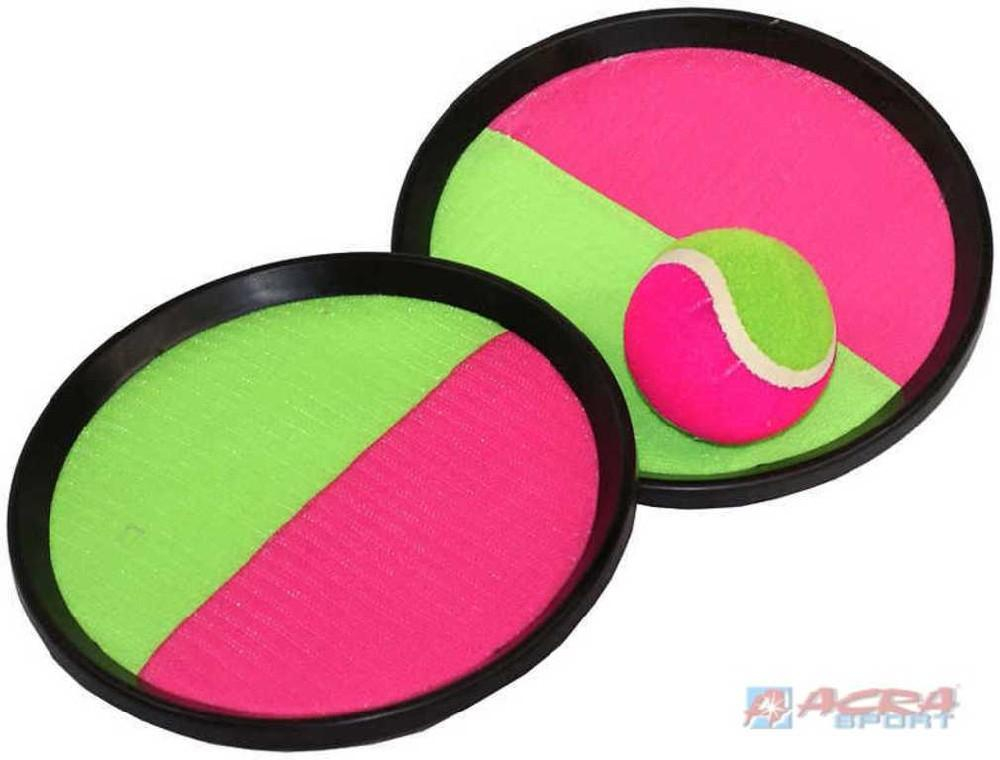 ACRA Catch ball set s 2 talíře s míčkem na suchý zip 20cm