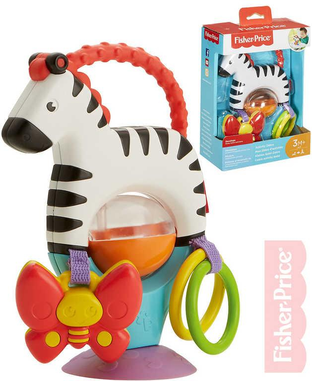 FISHER PRICE Baby zebra 17cm chrastítko kousátko s aktivitami pro miminko