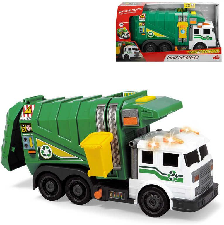 DICKIE Auto popelářské 39cm set s kontejnerem na baterie Světlo Zvuk
