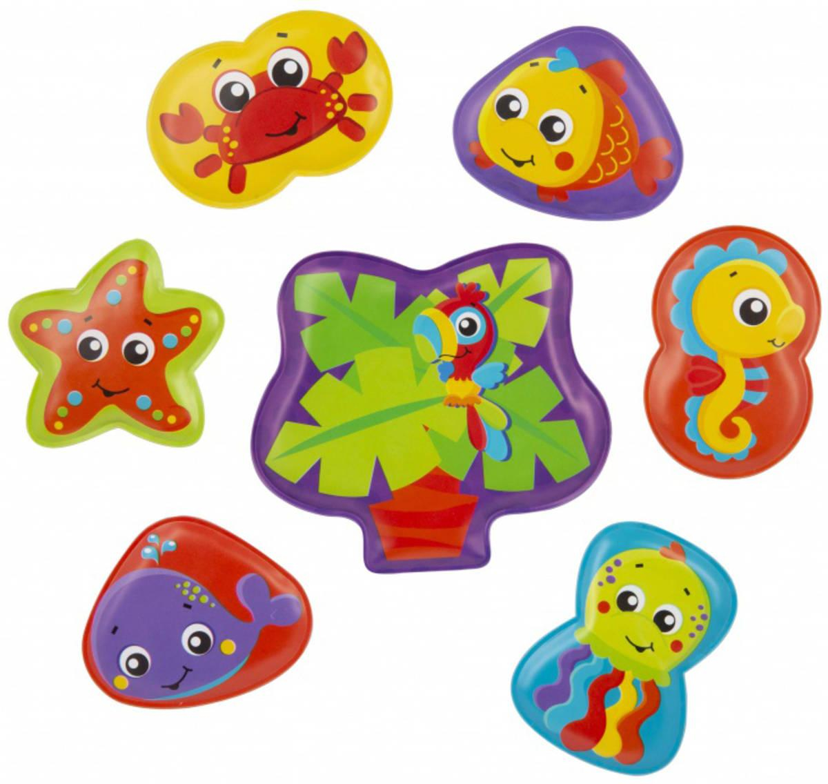 PLAYGRO Vodolepky baby veselá zvířátka set 7ks do vany do vody pro miminko