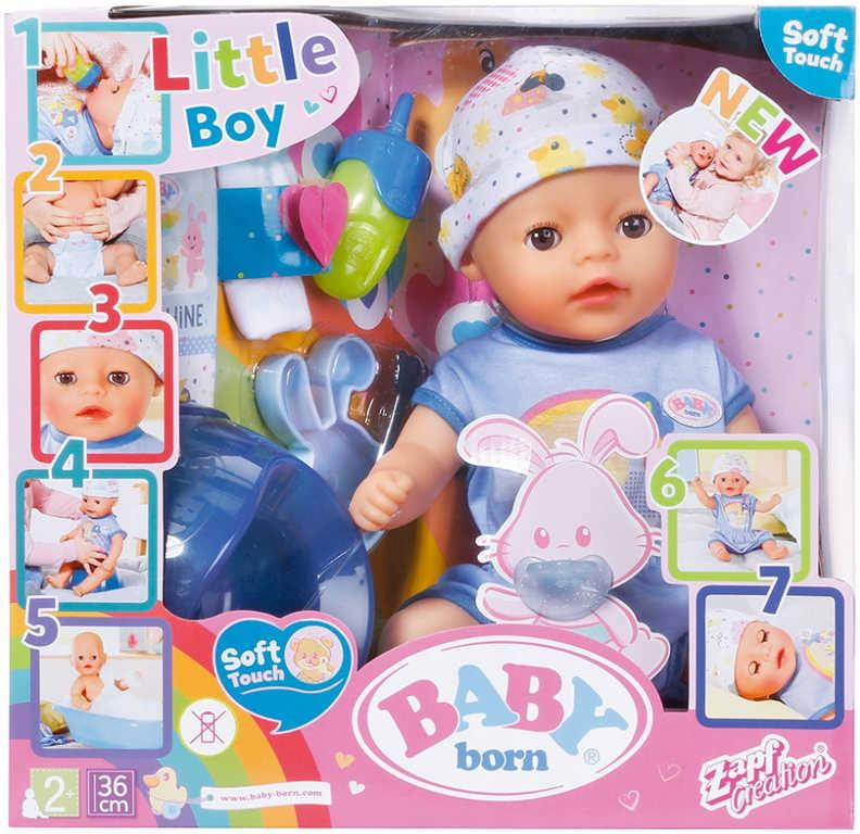 ZAPF BABY BORN Panenka malá chlapeček pláče pije čůrá set miminko s doplňky