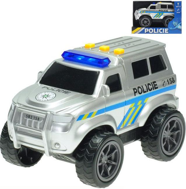 Auto policie velká kola 18cm na baterie na setrvačník Světlo Zvuk