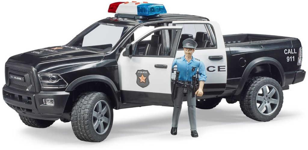 BRUDER 02505 Auto policie Dodge RAM 2500 s figurkou na baterie Světlo Zvuk