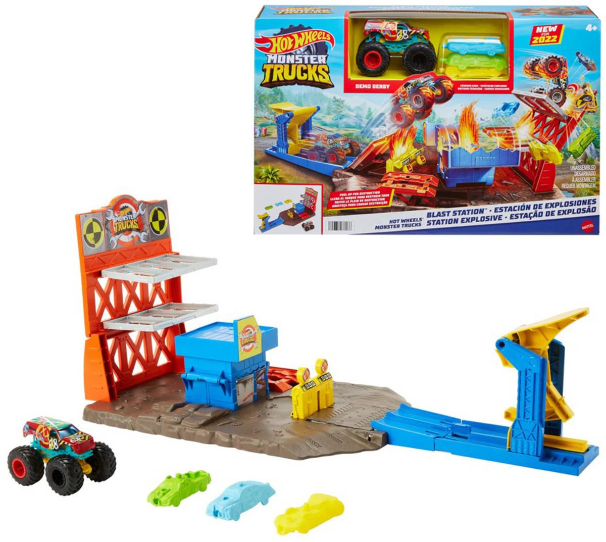 HASBRO HOT WHEELS Monster Trucks Výbušná stanice herní set s autíčkem