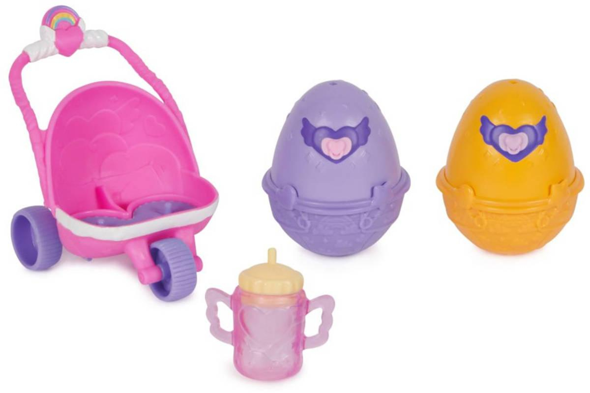 SPIN MASTER Hatchimals set 2 zvířátka s kočárkem a lahvičkou ve vajíčku