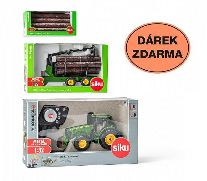 SIKU Control - limitovaná edice traktor John Deere +přívěs 3155 + kmeny 7049 1:32