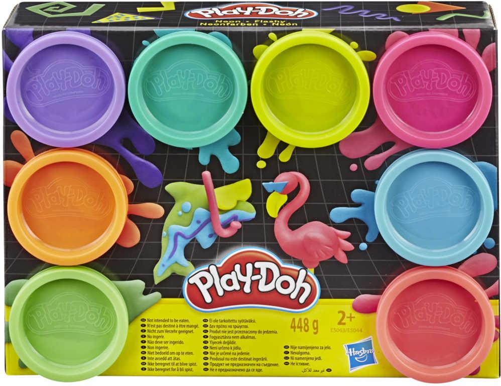 HASBRO PLAY-DOH Modelína dětská set 8 kelímků neonové barvy 2 druhy
