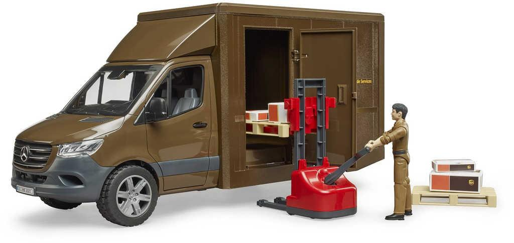 BRUDER 02678 Auto Mercedes Benz Sprinter logistický set s figurkou a doplňky