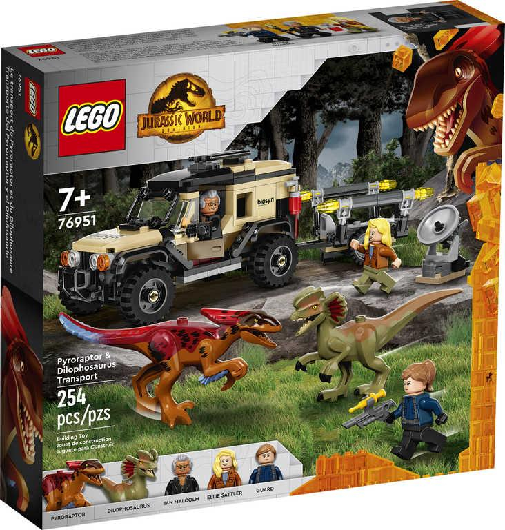 LEGO JURASSIC WORLD Přeprava pyroraptora a dilophosaura 76951 STAVEBNICE