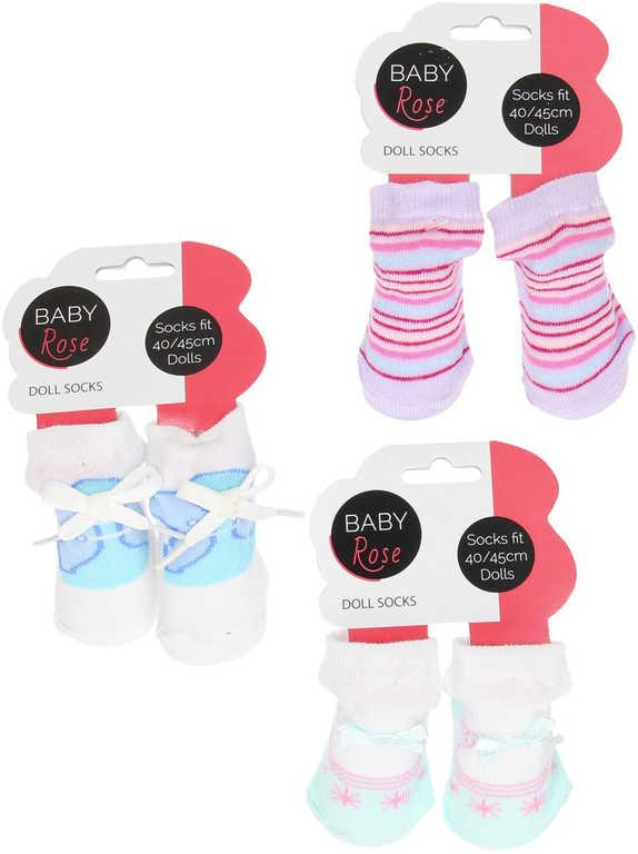 Ponožky pro panenku miminko Baby Rose (40-45cm) 1 pár 6 druhů