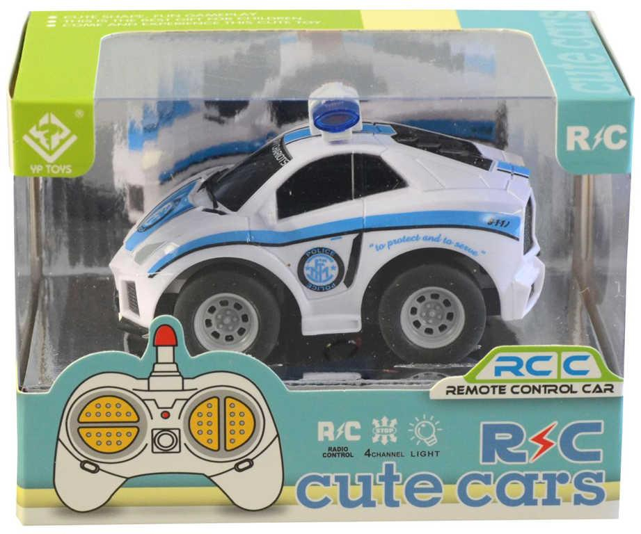 RC Auto policejní 12cm na vysílačku 27MHz na baterie 2 barvy Světlo