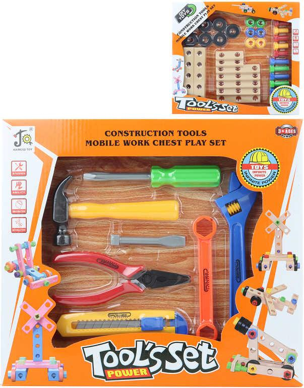 Nářadí dětské plastové barevné set s doplňky 2 druhy v krabici