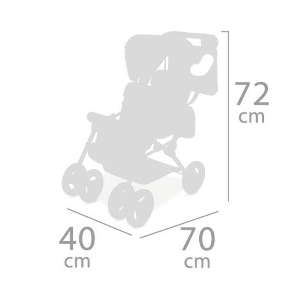 DeCuevas 90333 Skládací kočárek pro dvojčata panenky s taškou Martina 2020 - 72 cm