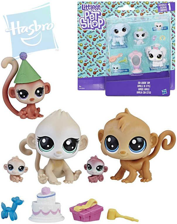 HASBRO LPS Littlest Pet Shop Rodinné balení set zvířátko 4ks s doplňky 2 druhy