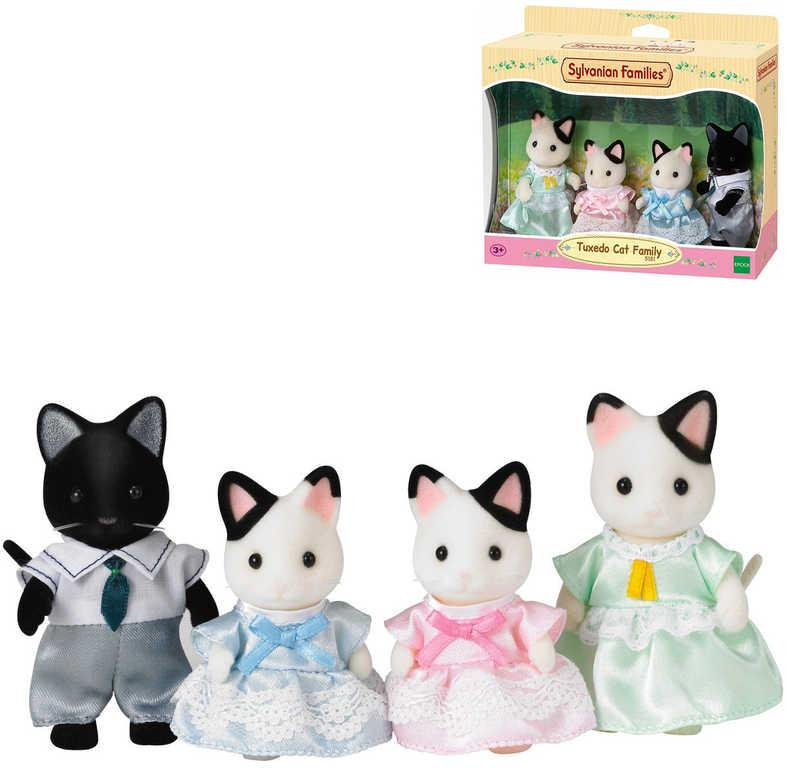 Sylvanian Families rodina kočiček s černým kocourem set 4 figurky kočičí rodinka