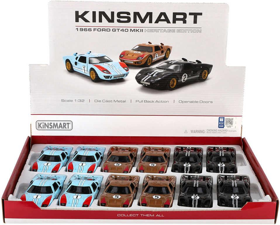 KINSMART Auto 1:32 Ford GT40 MKII Herit 1966 kov PB 13cm 3 barvy