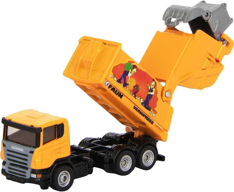 SIKU Auto popeláři Scania set s kontejnerem Faun model 1:87 kov