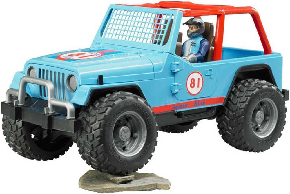 BRUDER 02541 Auto jeep terénní Cross Country modrý set s figurkou a doplňky