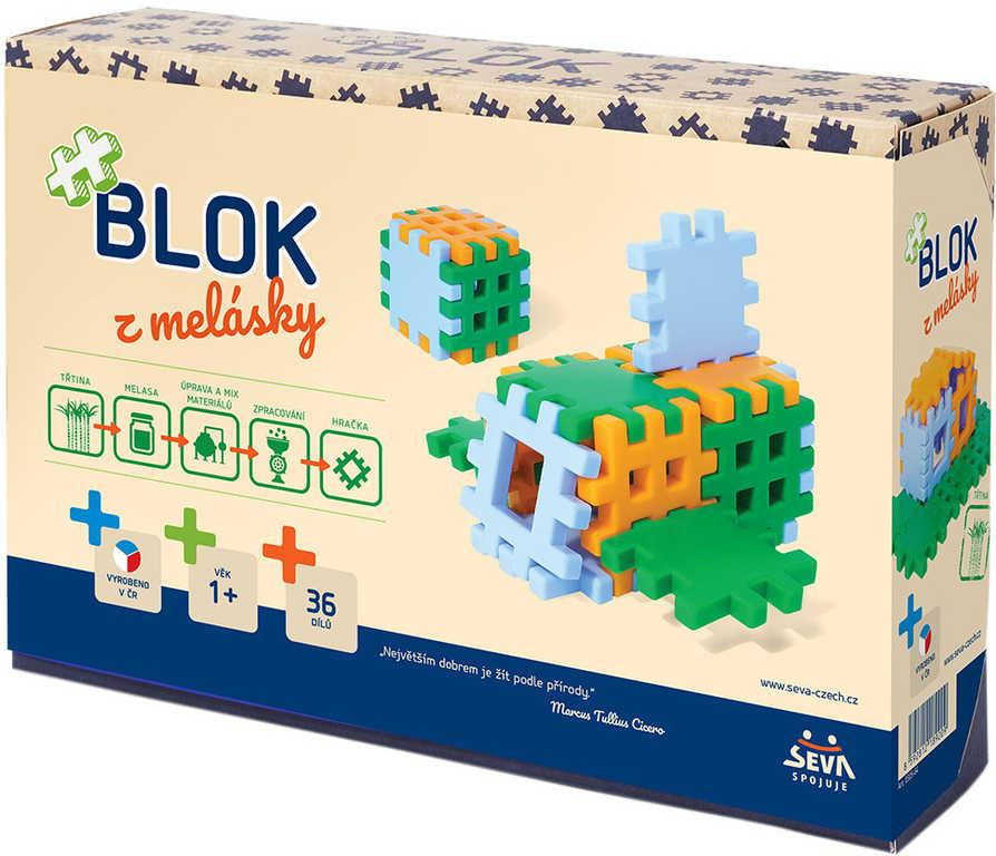 VISTA BLOK Z melásky zelená baby Eko STAVEBNICE 36 dílků v krabici
