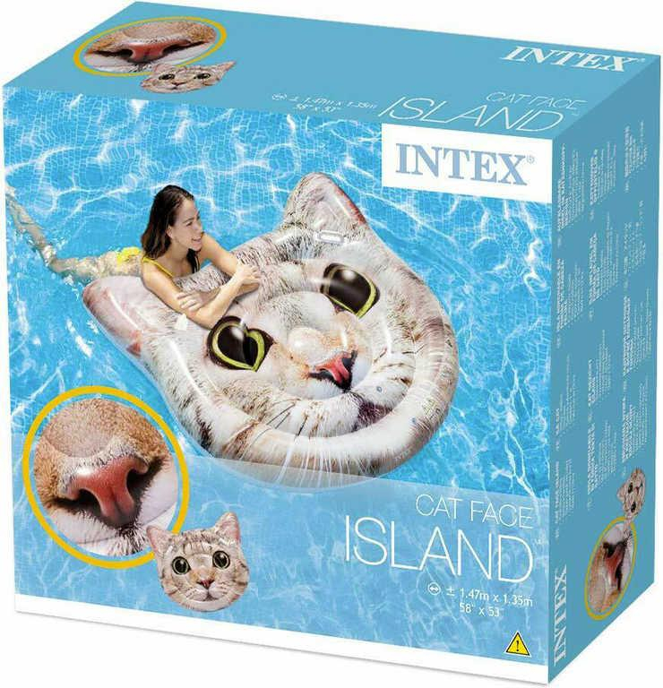 INTEX Lehátko nafukovací Kočka 147x135cm matrace s úchyty na vodu 58784