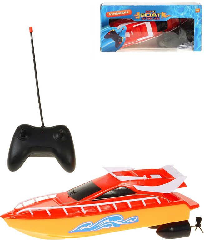 RC Loď 26cm motorový člun červený na vysílačku 2,4GHz na baterie
