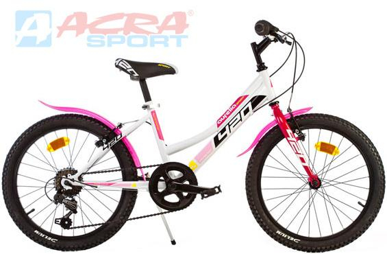 ACRA Kolo sportovní dětské 20" Dino Bikes Junior bílo-růžové