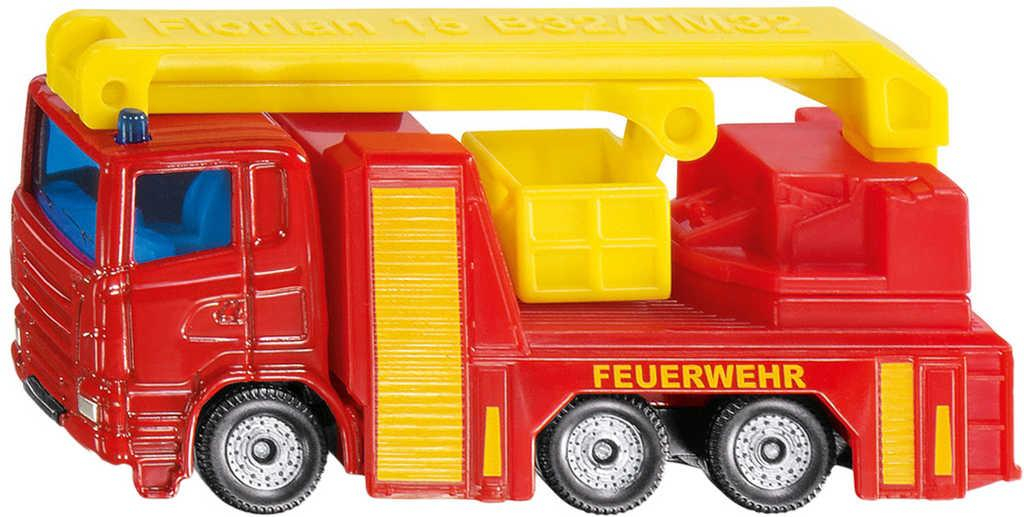 SIKU Auto hasiči s žebříkem model kovový s funkční zvedací plošinou