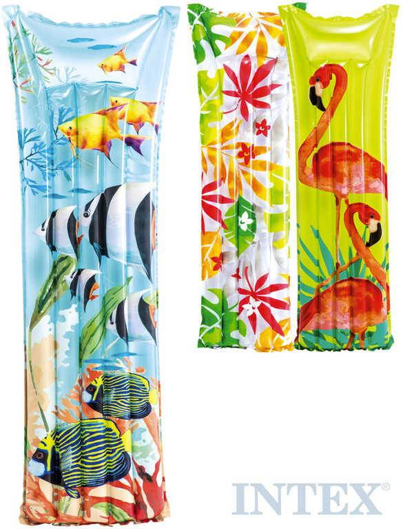 INTEX Nafukovací lehátko 183x69cm matrace do vody s potiskem 3 druhy 59720
