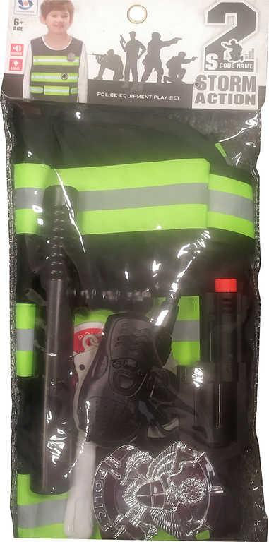 Malý policista set vesta s obuškem a vysílačkou na baterie Světlo Zvuk