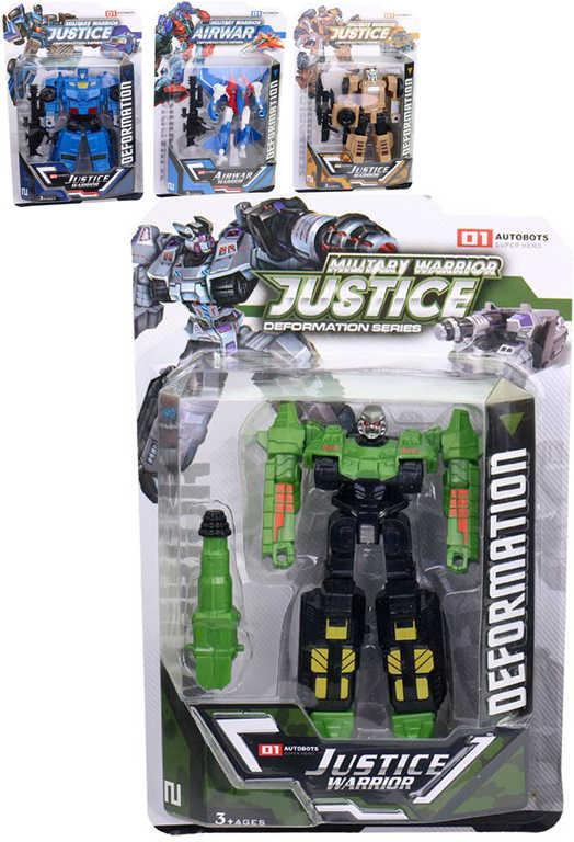 Auto / letadlo robot s transformací 13cm transrobot měnící se 4 druhy plast