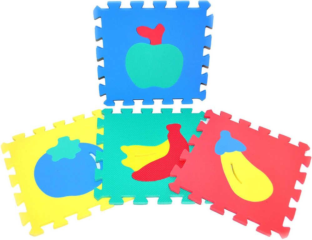 Měkké bloky Ovoce a zelenina 10ks pěnový koberec baby vkládací puzzle