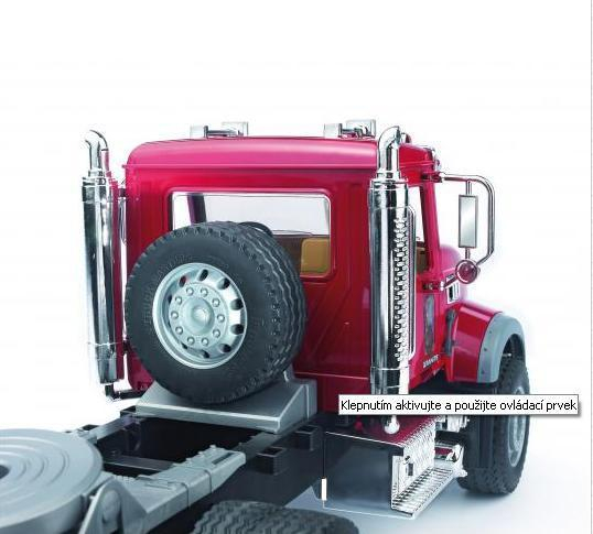 BRUDER 02813 (2813) Nákladní auto MACK Granit - návěs + traktor JCB